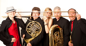 Chaconne Brass standing with their instruments