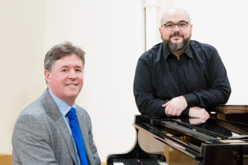 Alessandro Cortello &  Ralph Woodward near a piano