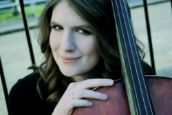 Rebecca Hepplewhite holding a cello